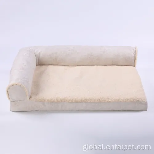 Cat Sofa Bolster Orthopedic fleece Comforty Removeable Dog Sofa with Bolster Factory